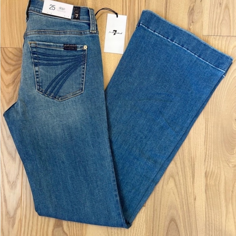 7 For All Mankind Women's Flare Blue Jeans